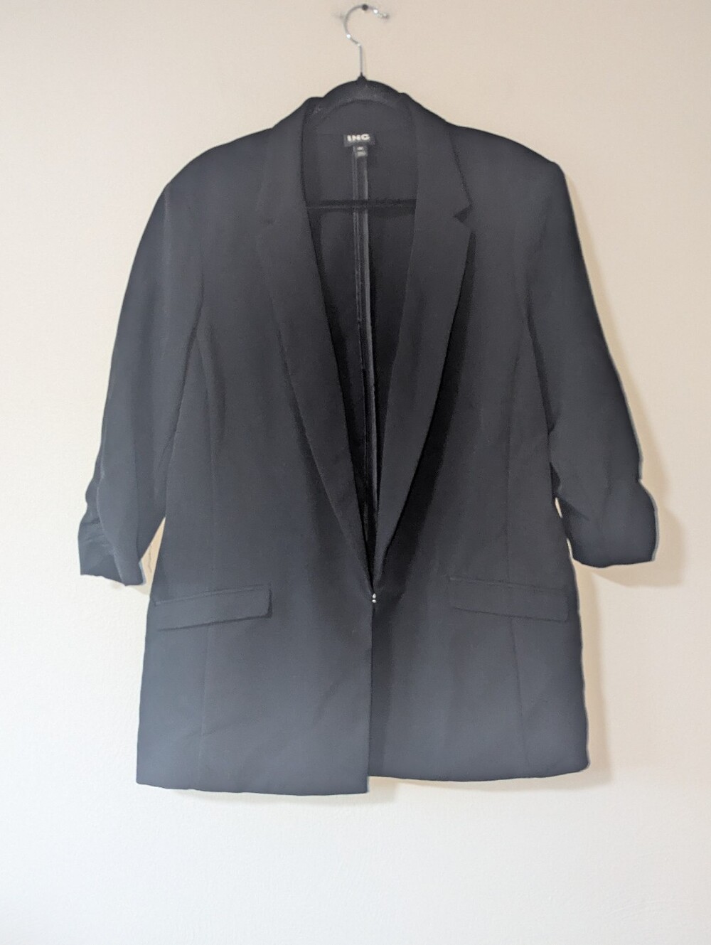 XXL INC International Concepts Black Ruched Sleeve Jacket‎